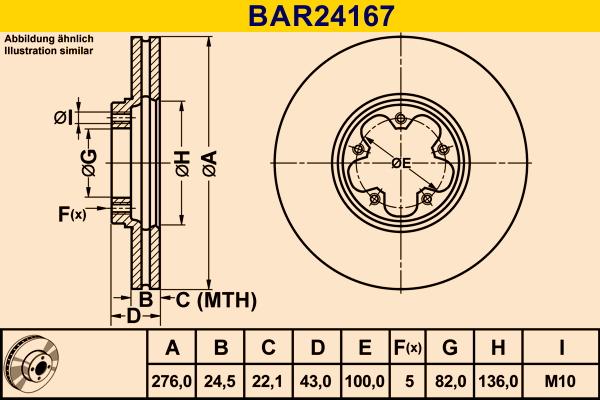 Barum BAR24167 - Гальмівний диск avtolavka.club