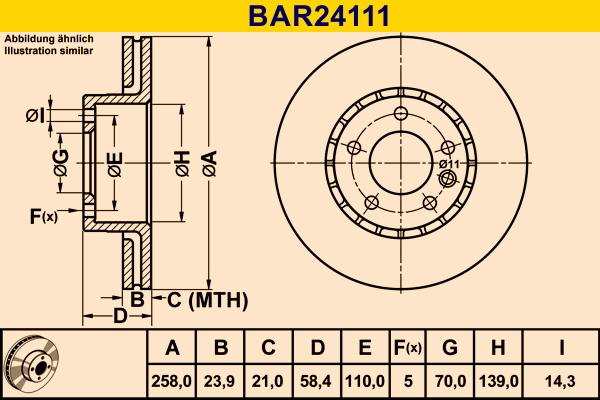 Barum BAR24111 - Гальмівний диск avtolavka.club