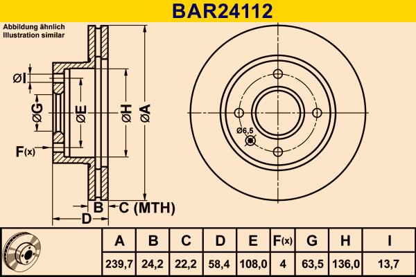 Barum BAR24112 - Гальмівний диск avtolavka.club