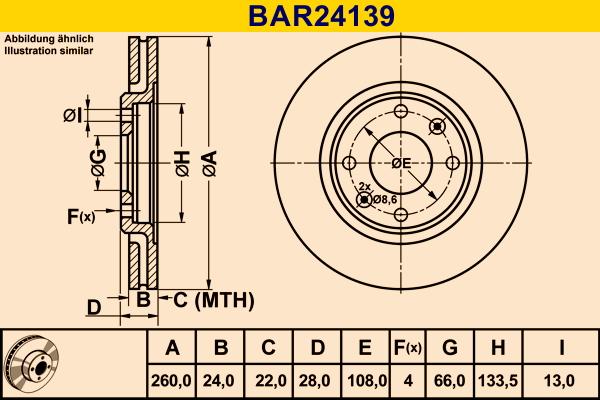 Barum BAR24139 - Гальмівний диск avtolavka.club