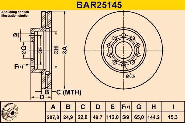 Barum BAR25145 - Гальмівний диск avtolavka.club