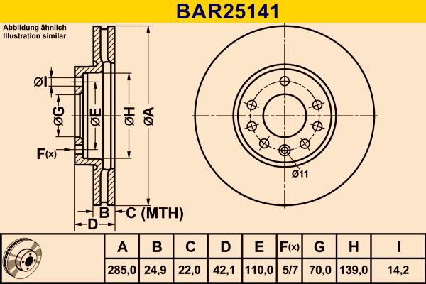 Barum BAR25141 - Гальмівний диск avtolavka.club