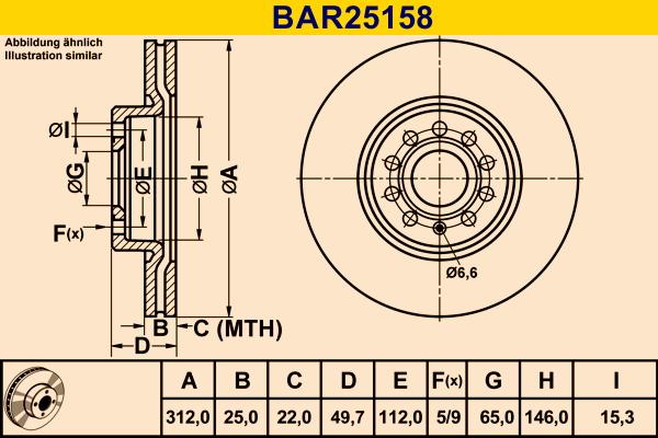 Barum BAR25158 - Гальмівний диск avtolavka.club