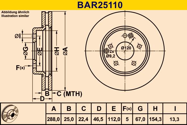 Barum BAR25110 - Гальмівний диск avtolavka.club