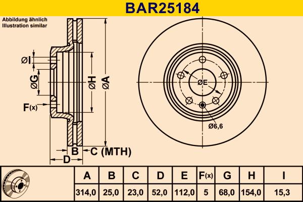 Barum BAR25184 - Гальмівний диск avtolavka.club