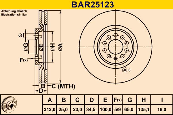 Barum BAR25123 - Гальмівний диск avtolavka.club