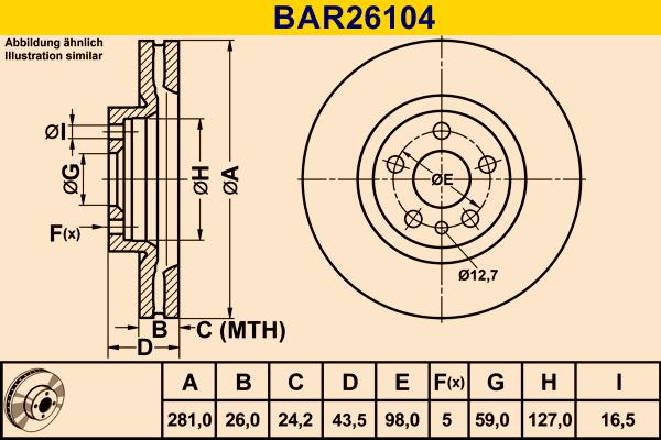 Barum BAR26104 - Гальмівний диск avtolavka.club