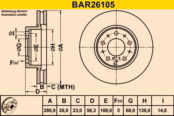 Barum BAR26105 - Гальмівний диск avtolavka.club