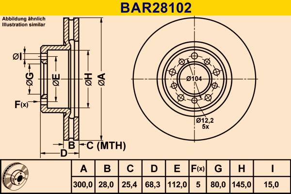 Barum BAR28102 - Гальмівний диск avtolavka.club