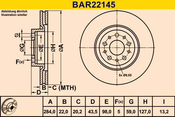 Barum BAR22145 - Гальмівний диск avtolavka.club