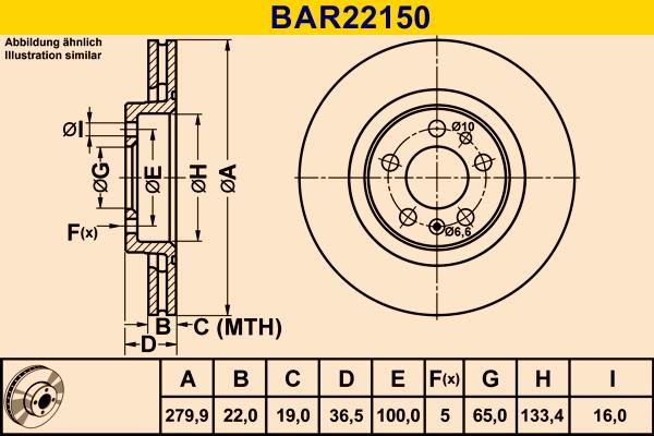 Barum BAR22150 - Гальмівний диск avtolavka.club