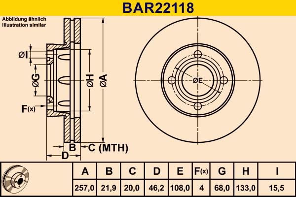 Barum BAR22118 - Гальмівний диск avtolavka.club