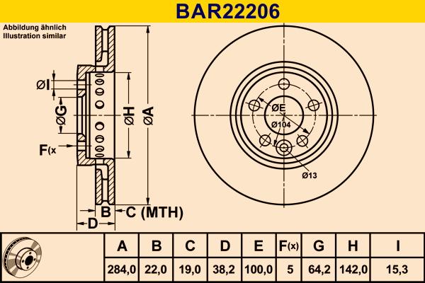 Barum BAR22206 - Гальмівний диск avtolavka.club