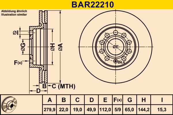 Barum BAR22210 - Гальмівний диск avtolavka.club