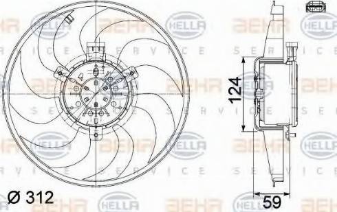 BEHR HELLA Service 8EW 351 041-261 - Вентилятор, охолодження двигуна avtolavka.club