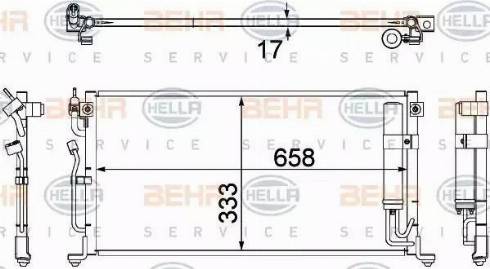 BEHR HELLA Service 8FC 351 304-441 - Конденсатор, кондиціонер avtolavka.club