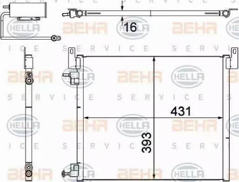 BEHR HELLA Service 8FC 351 304-481 - Конденсатор, кондиціонер avtolavka.club