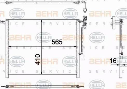 BEHR HELLA Service 8FC 351 304-511 - Конденсатор, кондиціонер avtolavka.club