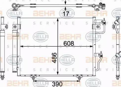 BEHR HELLA Service 8FC 351 304-081 - Конденсатор, кондиціонер avtolavka.club