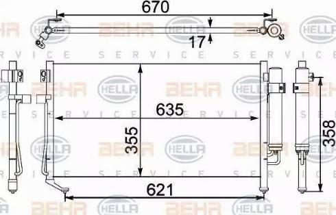 BEHR HELLA Service 8FC 351 304-141 - Конденсатор, кондиціонер avtolavka.club