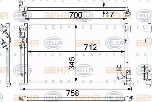 BEHR HELLA Service 8FC 351 304-231 - Конденсатор, кондиціонер avtolavka.club