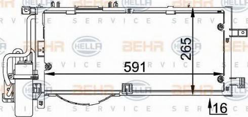 BEHR HELLA Service 8FC 351 300-614 - Конденсатор, кондиціонер avtolavka.club