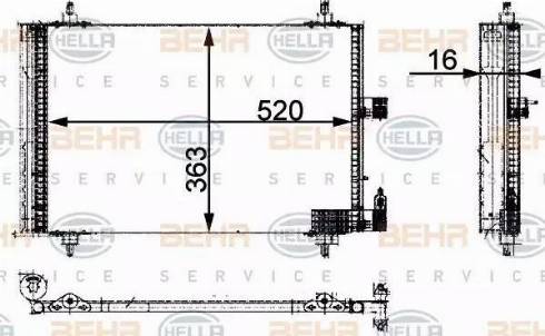 BEHR HELLA Service 8FC 351 301-384 - Конденсатор, кондиціонер avtolavka.club