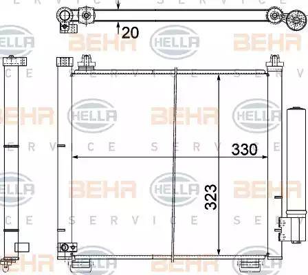 BEHR HELLA Service 8FC 351 303-481 - Конденсатор, кондиціонер avtolavka.club