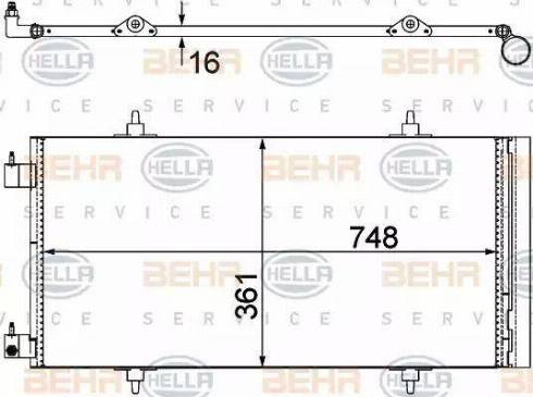 BEHR HELLA Service 8FC 351 303-651 - Конденсатор, кондиціонер avtolavka.club