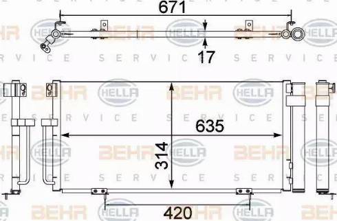 BEHR HELLA Service 8FC 351 303-791 - Конденсатор, кондиціонер avtolavka.club