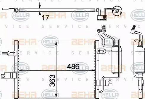 BEHR HELLA Service 8FC 351 302-481 - Конденсатор, кондиціонер avtolavka.club