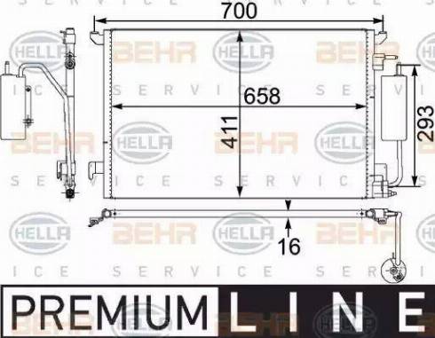 BEHR HELLA Service 8FC 351 302-591 - Конденсатор, кондиціонер avtolavka.club