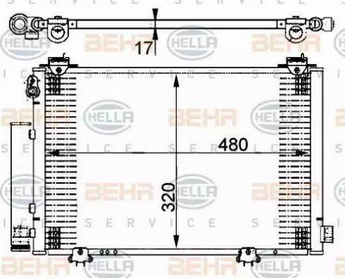 BEHR HELLA Service 8FC 351 302-201 - Конденсатор, кондиціонер avtolavka.club