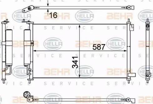 BEHR HELLA Service 8FC 351 307-791 - Конденсатор, кондиціонер avtolavka.club