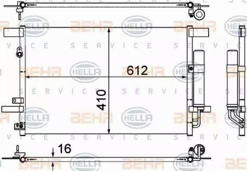 BEHR HELLA Service 8FC 351 307-751 - Конденсатор, кондиціонер avtolavka.club