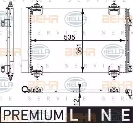 BEHR HELLA Service 8FC 351 317-564 - Конденсатор, кондиціонер avtolavka.club