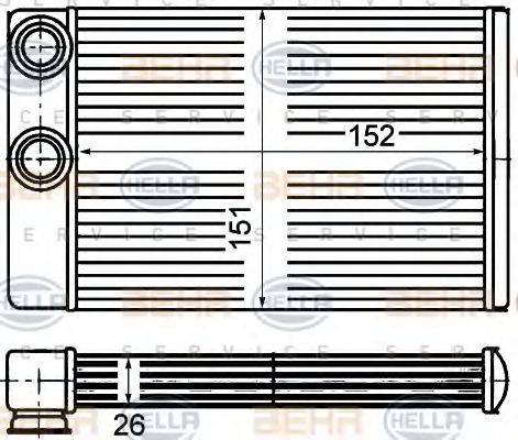 BEHR HELLA Service 8FH 351 670-671 - Теплообмінник, опалення салону avtolavka.club