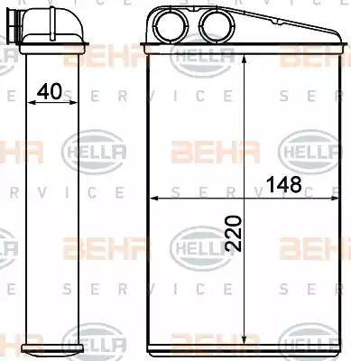 BEHR HELLA Service 8FH 351 000-651 - Теплообмінник, опалення салону avtolavka.club