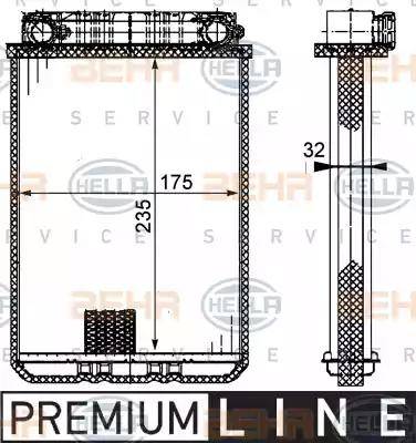 BEHR HELLA Service 8FH 351 311-181 - Теплообмінник, опалення салону avtolavka.club