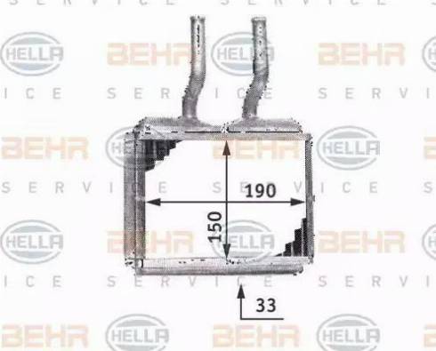 BEHR HELLA Service 8FH 351 313-021 - Теплообмінник, опалення салону avtolavka.club