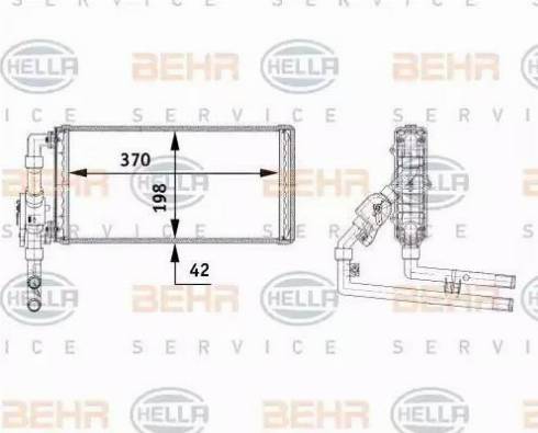 BEHR HELLA Service 8FH 351 312-191 - Теплообмінник, опалення салону avtolavka.club