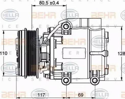 BEHR HELLA Service 8FK 351 109-201 - Компресор, кондиціонер avtolavka.club