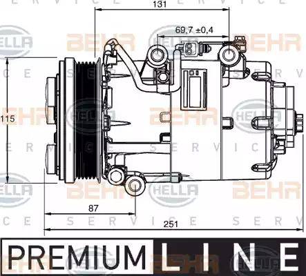 BEHR HELLA Service 8FK 351 113-481 - Компресор, кондиціонер avtolavka.club