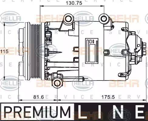 BEHR HELLA Service 8FK 351 334-051 - Компресор, кондиціонер avtolavka.club