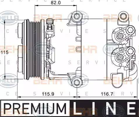 BEHR HELLA Service 8FK 351 334-061 - Компресор, кондиціонер avtolavka.club