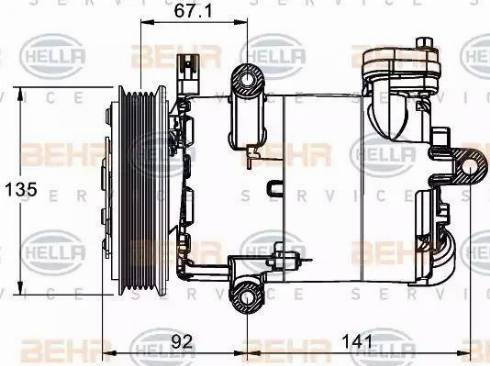 BEHR HELLA Service 8FK 351 334-021 - Компресор, кондиціонер avtolavka.club