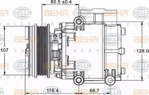 BEHR HELLA Service 8FK 351 334-101 - Компресор, кондиціонер avtolavka.club