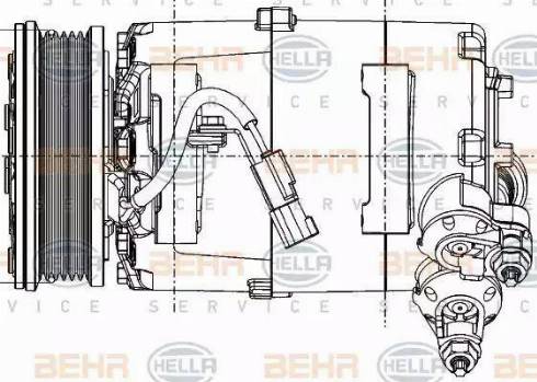 BEHR HELLA Service 8FK 351 334-361 - Компресор, кондиціонер avtolavka.club