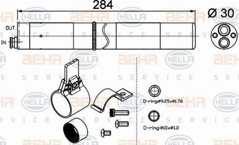 BEHR HELLA Service 8FT 351 200-274 - Осушувач, кондиціонер avtolavka.club