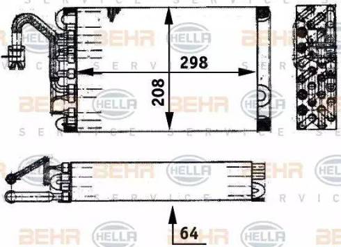 BEHR HELLA Service 8FV 351 211-521 - Випарник, кондиціонер avtolavka.club